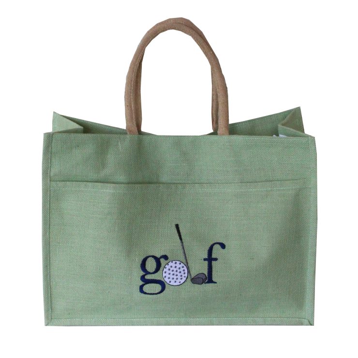 A photo of the Jute Golf Tote In Seafoam product