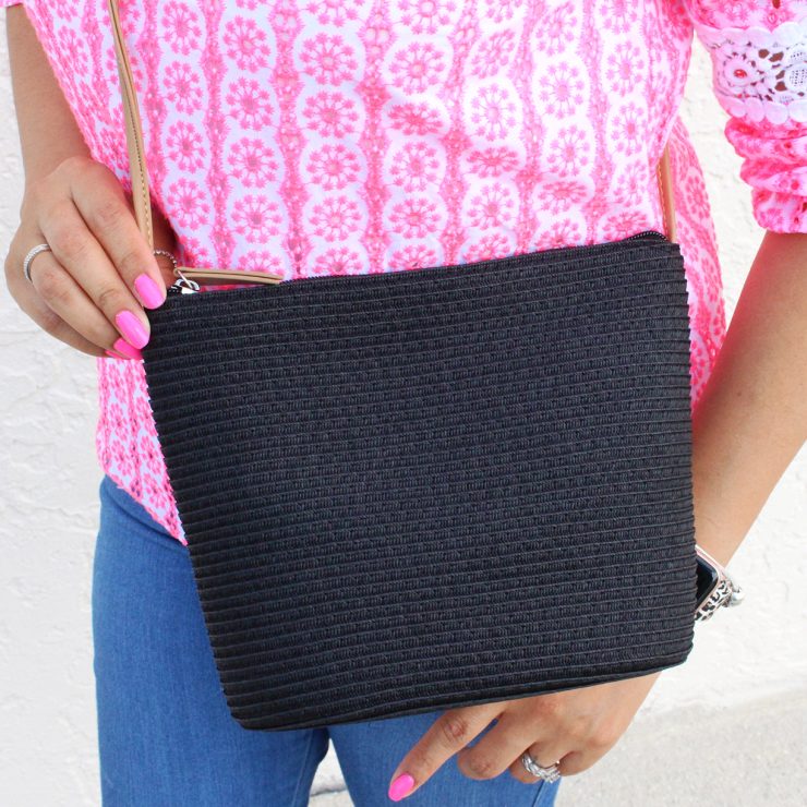 A photo of the Straw Handbag In Black product