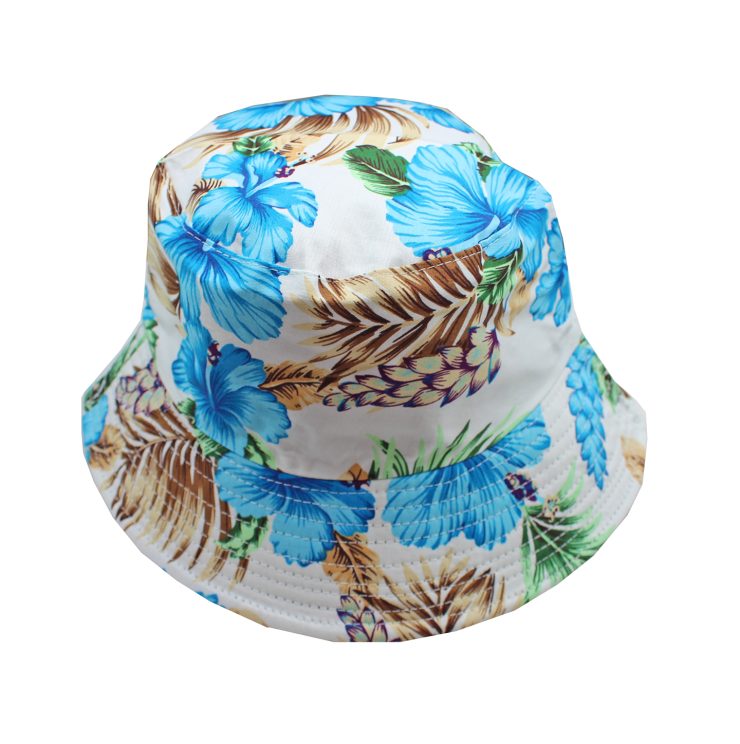 A photo of the Blue Hibiscus Bucket Hat product