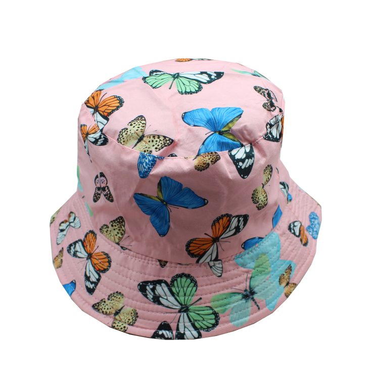 A photo of the Butterfly Bucket Hat In Pink product