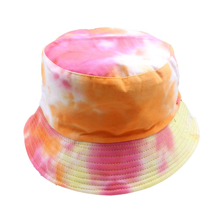 A photo of the Pink Tie Dye Bucket Hat product