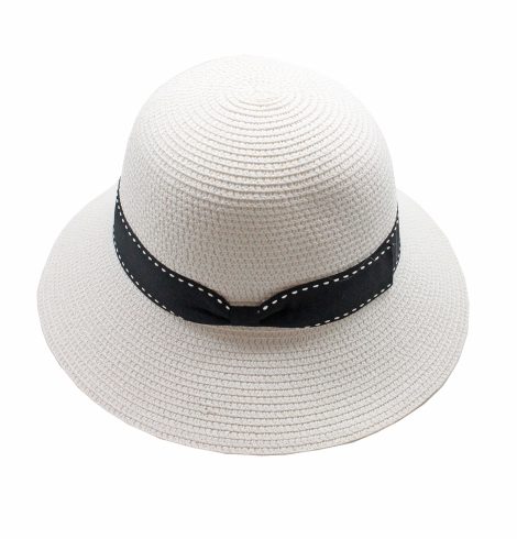 A photo of the Straw Bucket Hat In White product