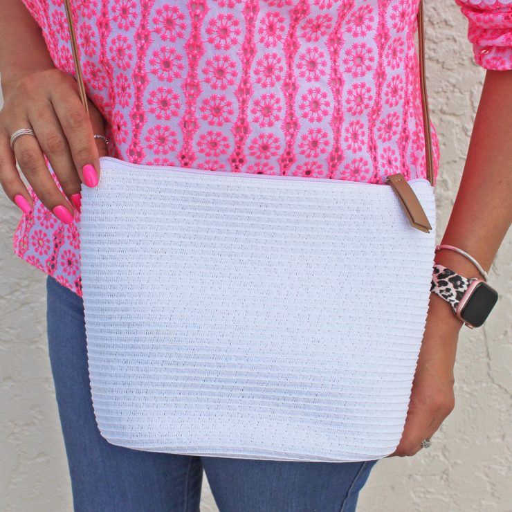 A photo of the Straw Handbag In White product