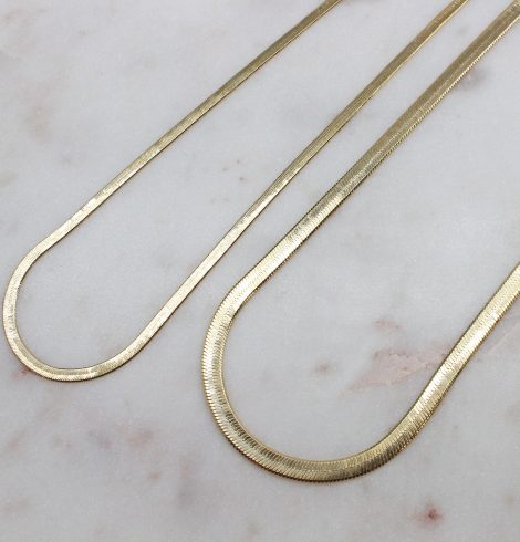 A photo of the Herringbone Chain In Gold product