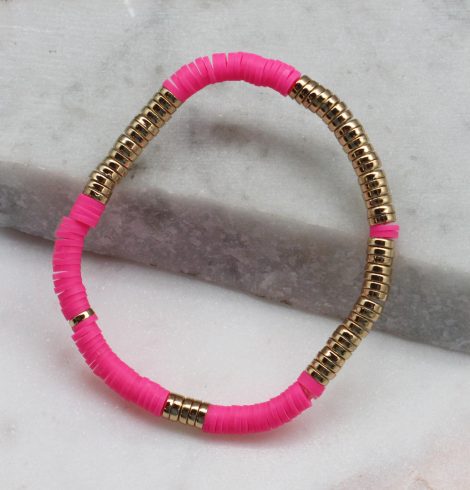 A photo of the Pink & Gold Beaded Bracelet product