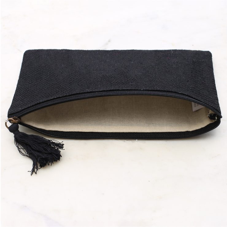 A photo of the Jute Cosmetic Bag In Black product