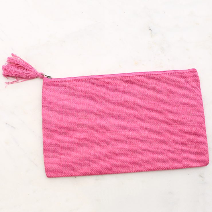 A photo of the Jute Cosmetic Bag In Hot Pink product