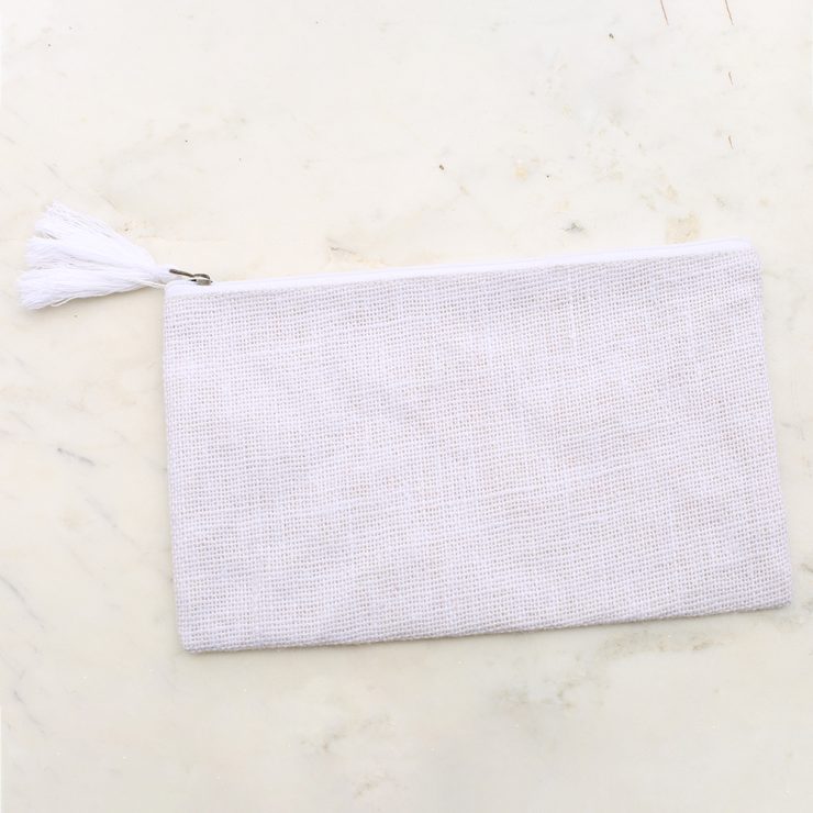 A photo of the Jute Cosmetic Bag In White product