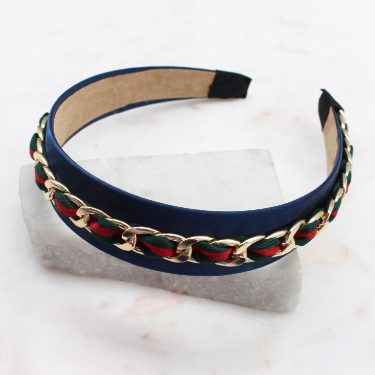 A photo of the Chain Headband In Navy product