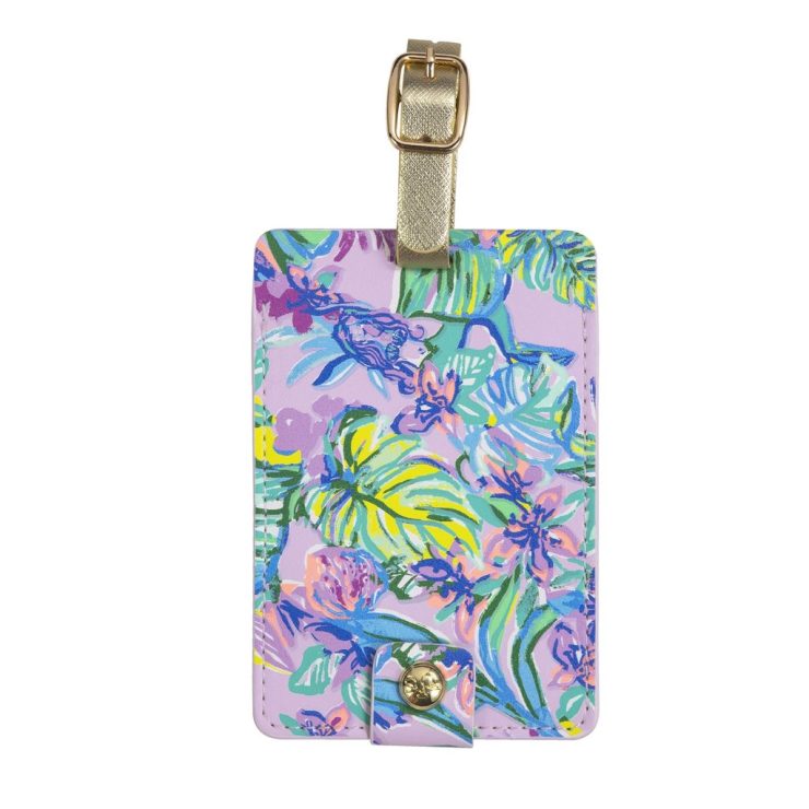 A photo of the Lilly Pulitzer Luggage Tag In Mermaid in the Shade product