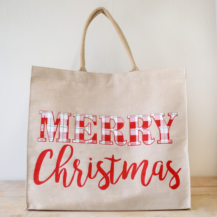 A photo of the Plaid Christmas Carryall Tote product