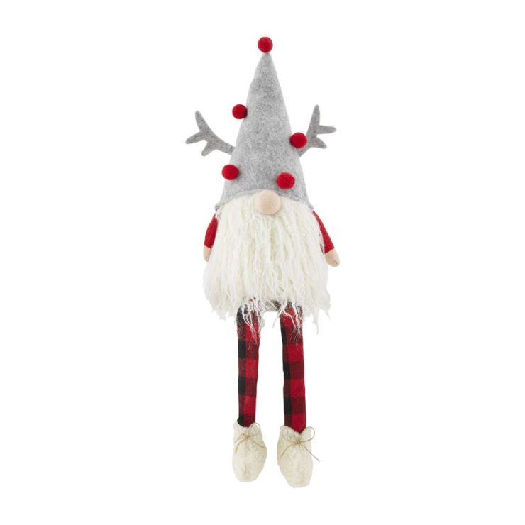 A photo of the Reindeer Buffalo Plaid Dangle Leg Gnome product