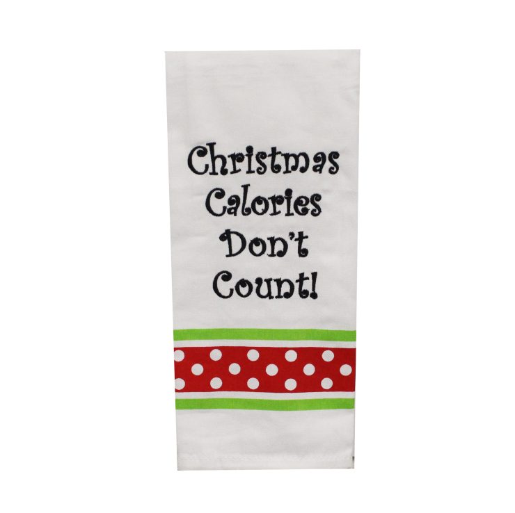 A photo of the Christmas Calories Kitchen Towel product