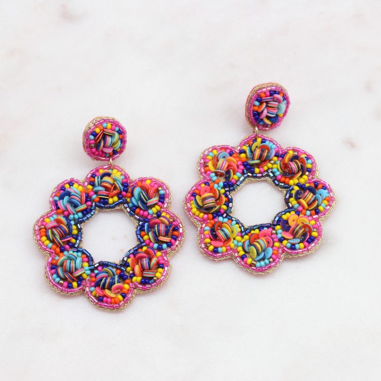 A photo of the Confetti Beaded Earrings product