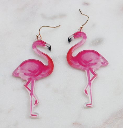 A photo of the Fancy Flamingo Earrings product