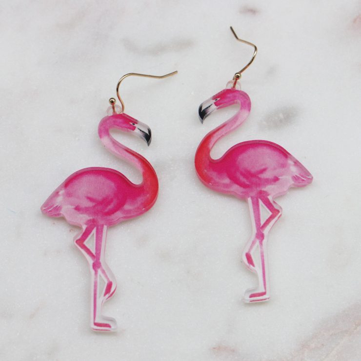 A photo of the Fancy Flamingo Earrings product