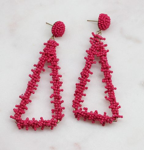 A photo of the Lana Beaded Earrings In Pink product