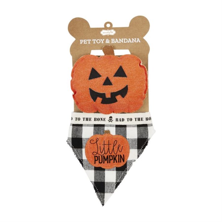 A photo of the Pet Toy & Bandana Set - Pumpkin product