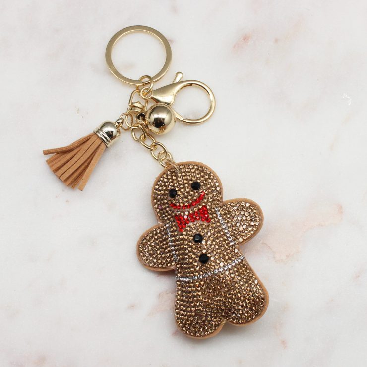 A photo of the Rhinestone Gingerbread Keychain product
