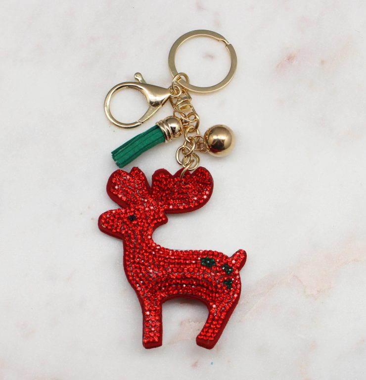 A photo of the Rhinestone Reindeer Keychain product
