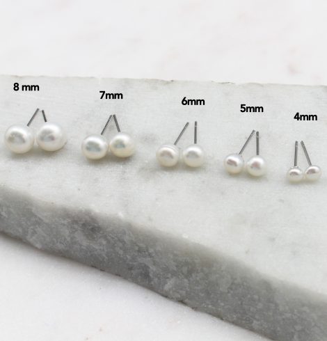 A photo of the Sterling Silver Pearl Studs product