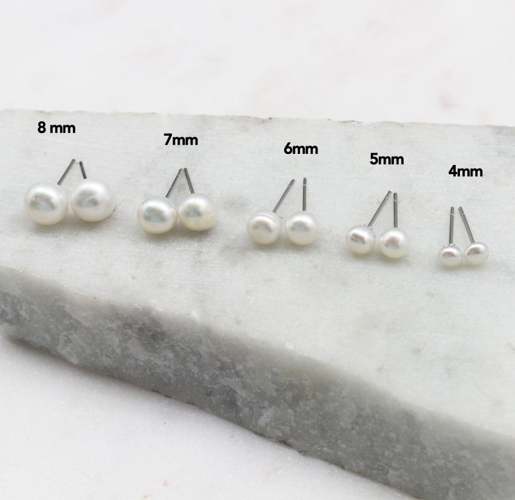 A photo of the Sterling Silver Pearl Studs product