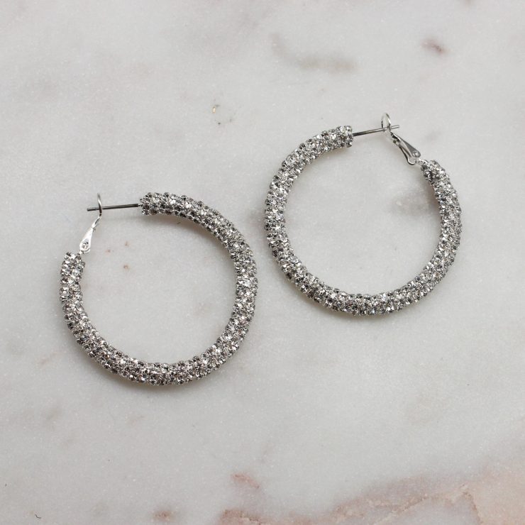A photo of the Stunner Rhinestone Hoops product