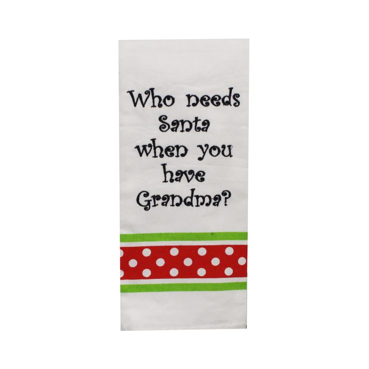 A photo of the Who Needs Santa Kitchen Towel product