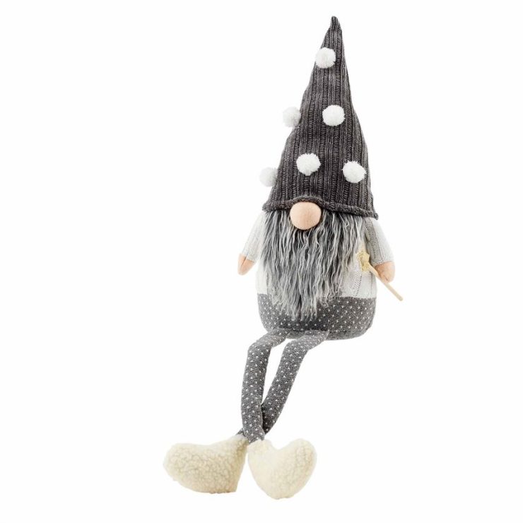 A photo of the Gray Pom Pom Dangle Leg Gnome product