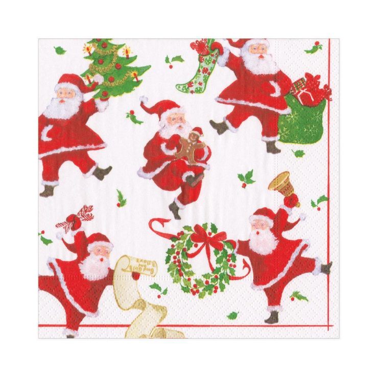 A photo of the Dancing Santas Luncheon Napkins product