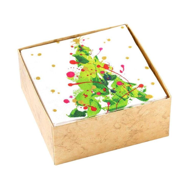 A photo of the Splatter Tree Boxed Cocktail Napkins product