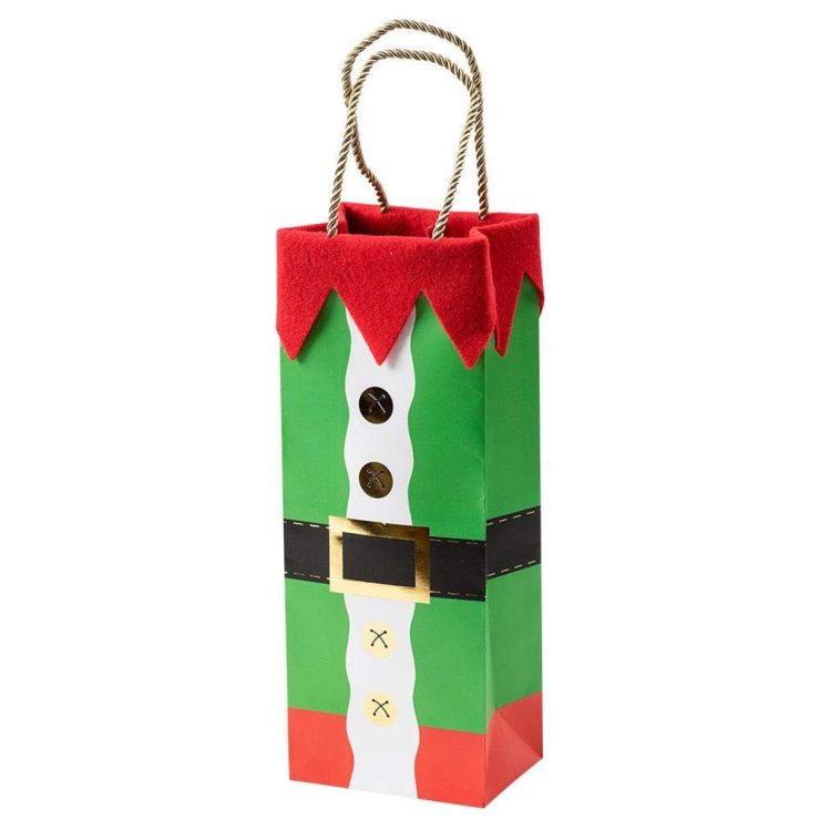 A photo of the Elf Costume Wine & Bottle Gift Bag product