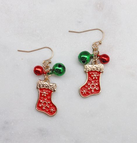 A photo of the Christmas Stockings Earrings product