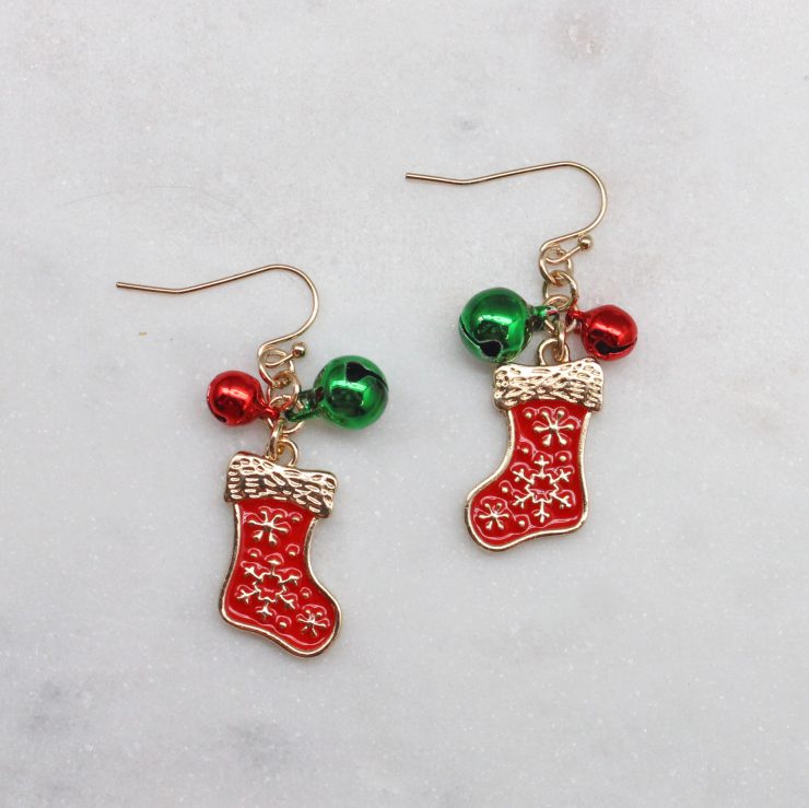 A photo of the Christmas Stockings Earrings product