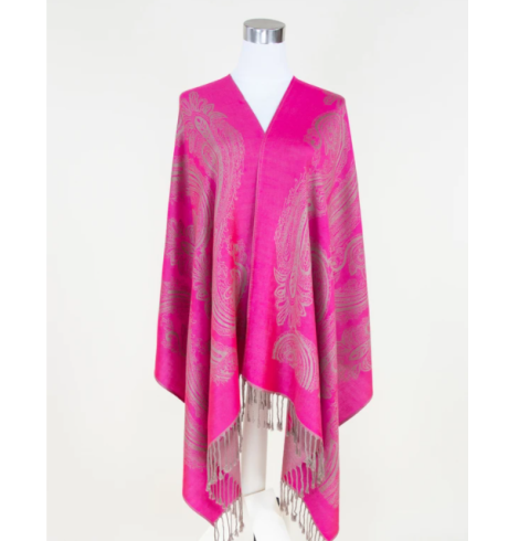 A photo of the Hot Pink Paisley Pashmina product