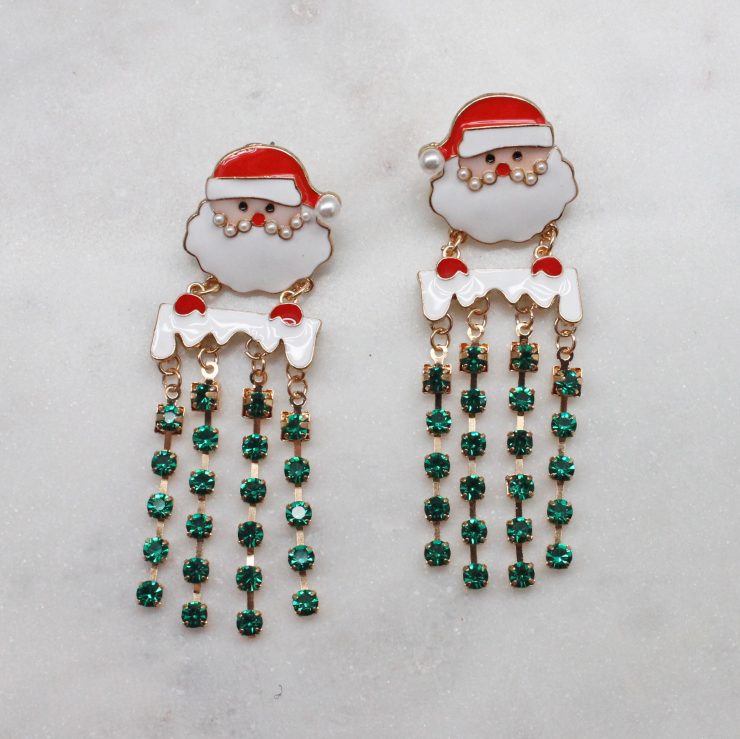 A photo of the Santa Earrings In Green product