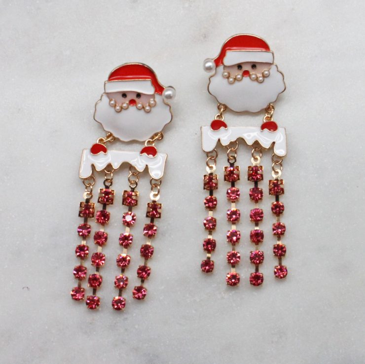 A photo of the Santa Earrings In Pink product
