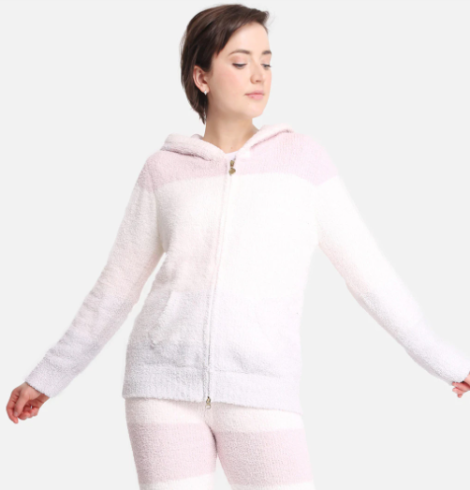 A photo of the Comfy Luxe Zip Up Jacket In Pink product
