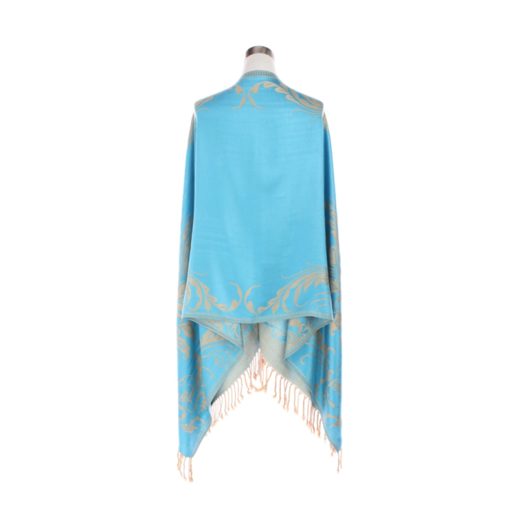 A photo of the Turquoise Floral Pashmina product