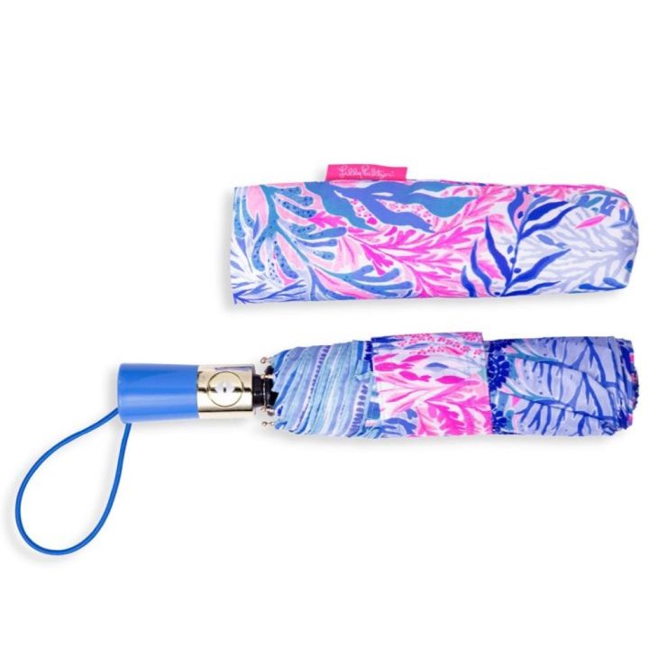 A photo of the Lilly Pulitzer Umbrella In Kaleidoscope Coral product
