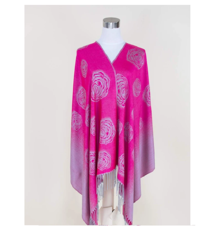 A photo of the Rosie Pashmina In Fuchsia product