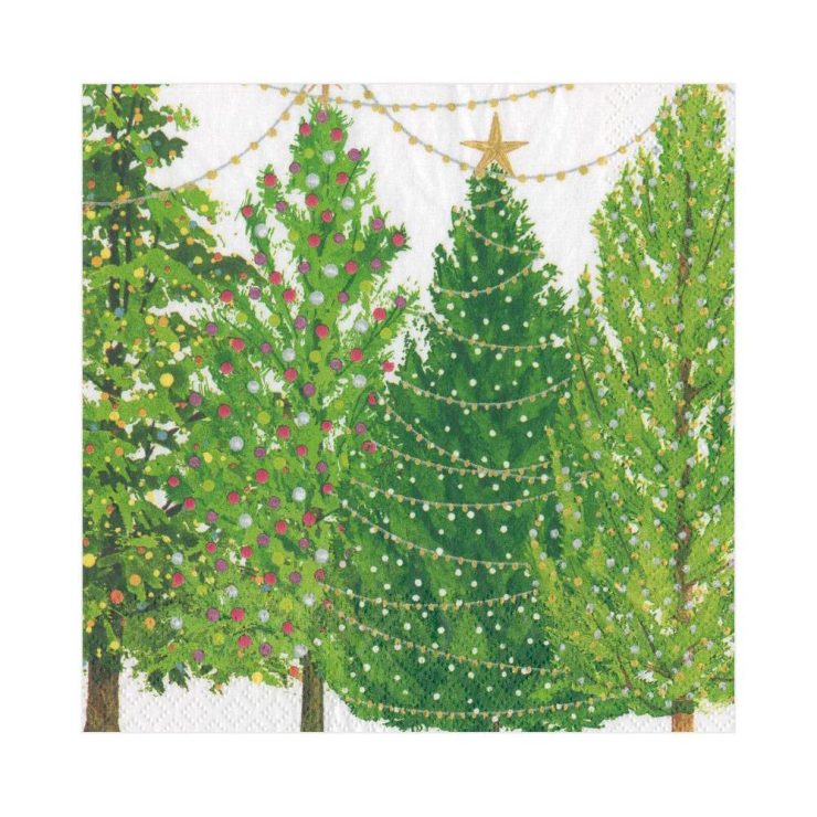 A photo of the Christmas Trees With Lights Luncheon Napkins product
