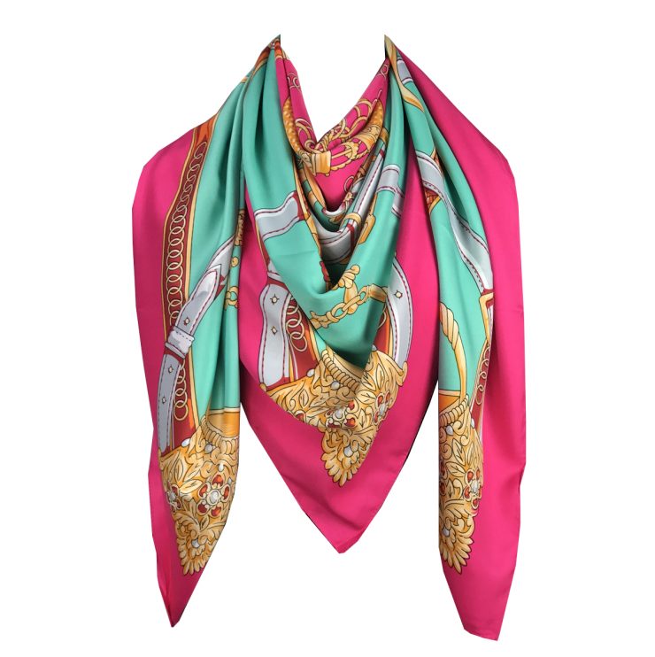 A photo of the Buckle Scarf In Hot Pink product