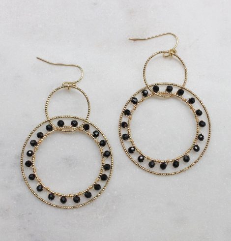 A photo of the Circle Around Earrings In Black product