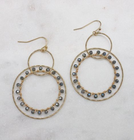 A photo of the Circle Around Earrings In Blue product