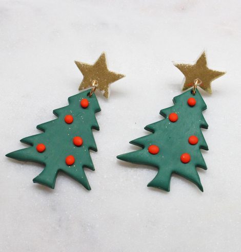 A photo of the Oh Christmas Tree Earrings product
