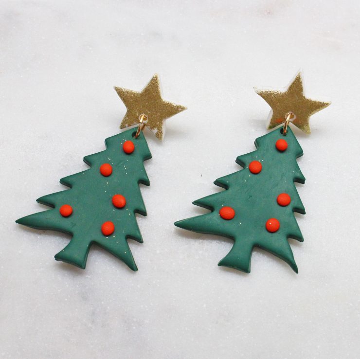 A photo of the Oh Christmas Tree Earrings product