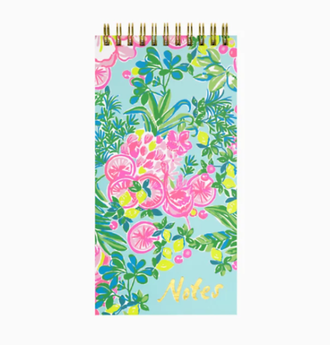 A photo of the Lilly Pulitzer Spiral List Pad In Fruity Flamingo product