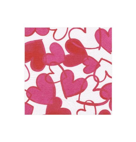 A photo of the Painted Hearts Cocktail Napkins product