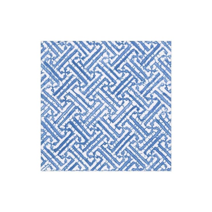 A photo of the Fretwork Cocktail Napkins in Blue product